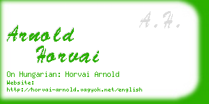 arnold horvai business card